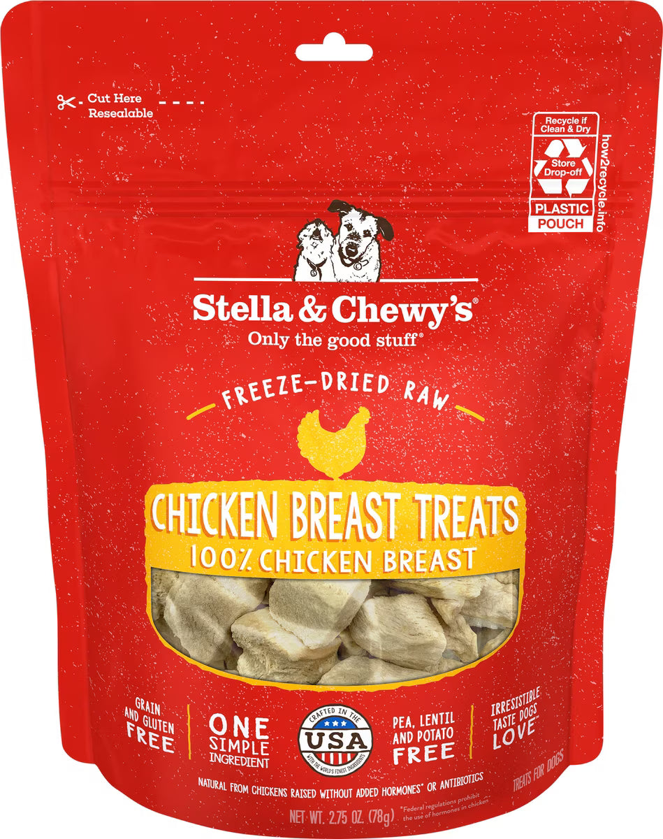 Stella & Chewy's Chicken Breast Freeze-Dried Raw Dog Treats, 2.75-oz bag