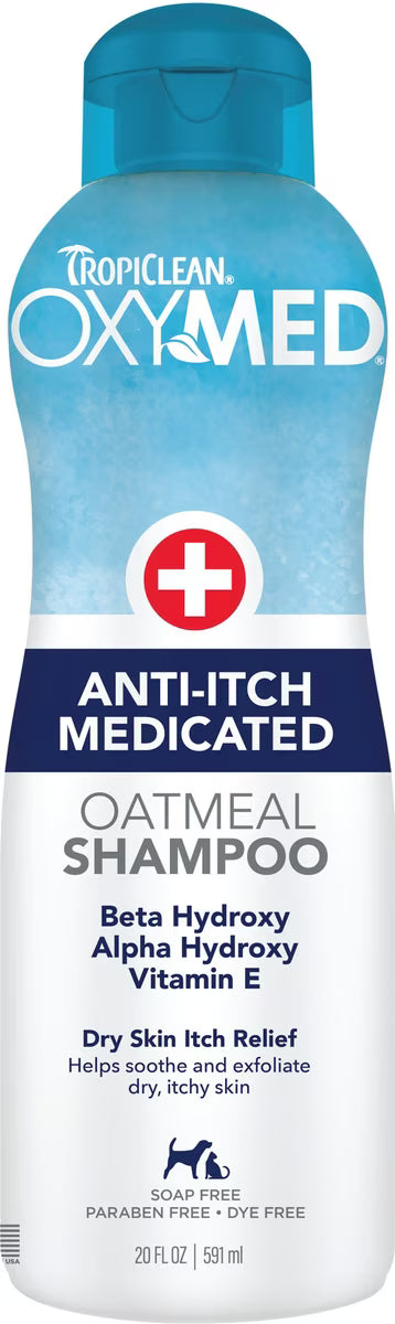 TropiClean OxyMed Medicated Anti-Itch Dog Shampoo, 20-fl oz bottle