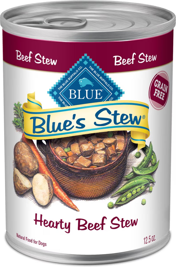 Blue Buffalo Blue's Stew Hearty Beef Stew Grain-Free Canned Dog Food, 12.5-oz, case of 12