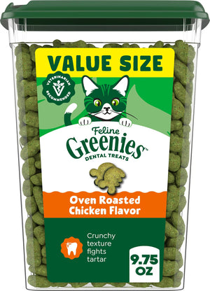 Greenies Feline Oven Roasted Chicken Flavor Adult Natural Dental Cat Treats