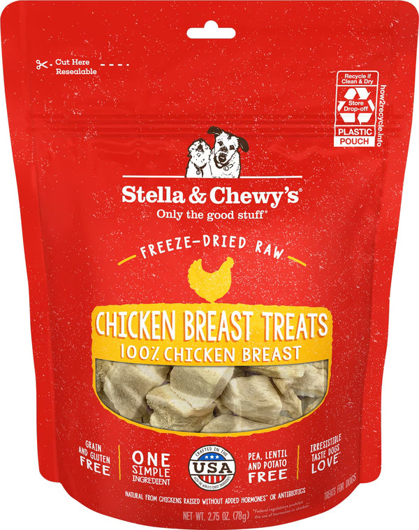Stella & Chewy's Chicken Breast Freeze-Dried Raw Dog Treats, 2.75-oz bag